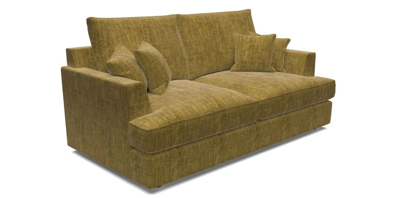 Slingsby 3 Seater Fitted Cover Sofa in Two Tone Plain Biscuit. Loose cover version available