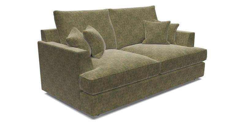 Slingsby 3 Seater Fitted Cover Sofa in Two Tone Plain Biscuit. Loose cover version available