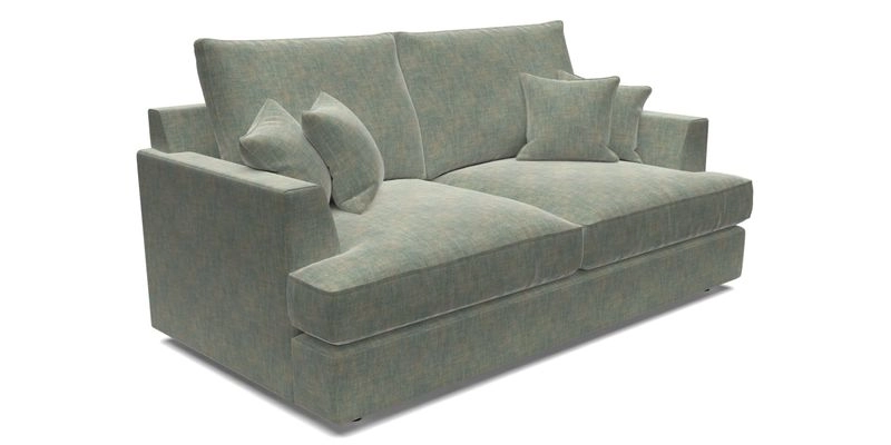 Slingsby 3 Seater Fitted Cover Sofa in Two Tone Plain Biscuit. Loose cover version available