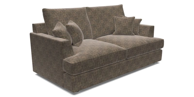 Slingsby 3 Seater Fitted Cover Sofa in Two Tone Plain Biscuit. Loose cover version available