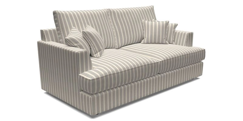 Slingsby 3 Seater Fitted Cover Sofa in Two Tone Plain Biscuit. Loose cover version available
