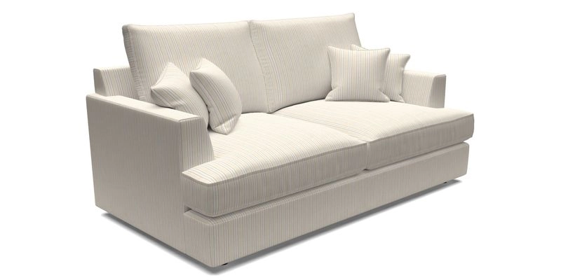 Slingsby 3 Seater Fitted Cover Sofa in Two Tone Plain Biscuit. Loose cover version available