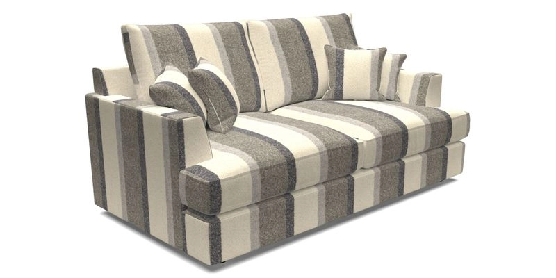 Slingsby 3 Seater Fitted Cover Sofa in Two Tone Plain Biscuit. Loose cover version available