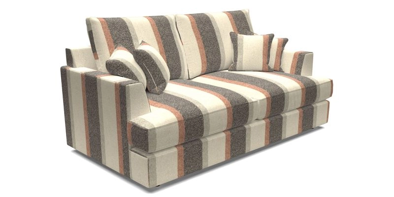 Slingsby 3 Seater Fitted Cover Sofa in Two Tone Plain Biscuit. Loose cover version available