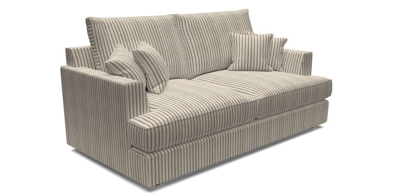 Slingsby 3 Seater Fitted Cover Sofa in Two Tone Plain Biscuit. Loose cover version available