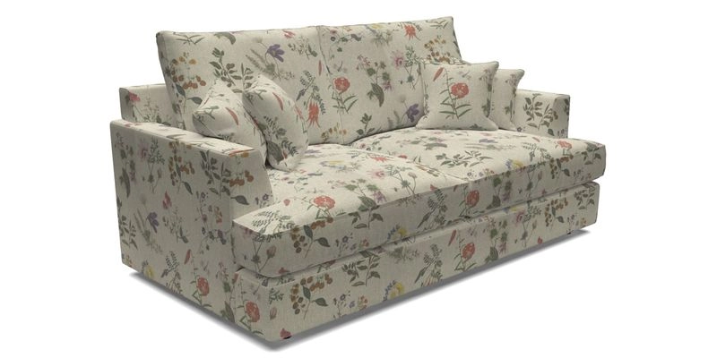 Slingsby 3 Seater Fitted Cover Sofa in Two Tone Plain Biscuit. Loose cover version available