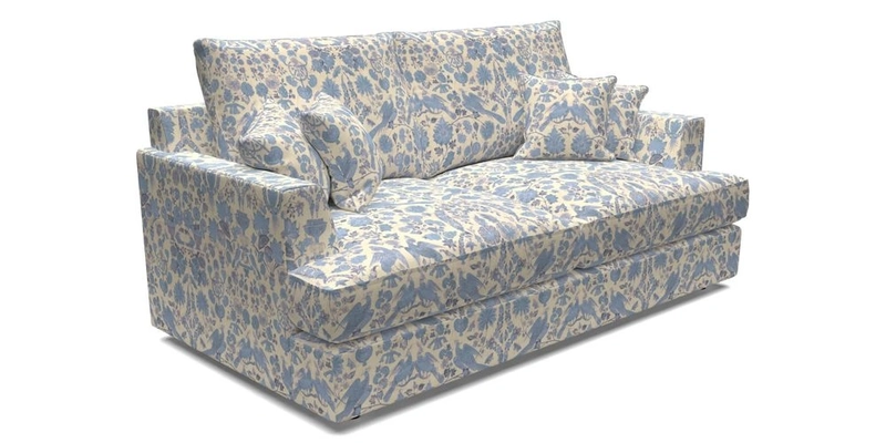 Slingsby 3 Seater Fitted Cover Sofa in Two Tone Plain Biscuit. Loose cover version available