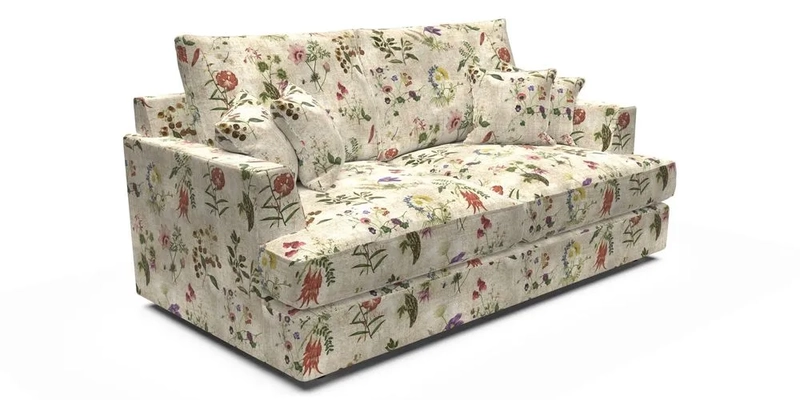 Slingsby 3 Seater Fitted Cover Sofa in Two Tone Plain Biscuit. Loose cover version available