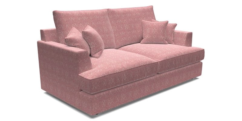 Slingsby 3 Seater Fitted Cover Sofa in Two Tone Plain Biscuit. Loose cover version available
