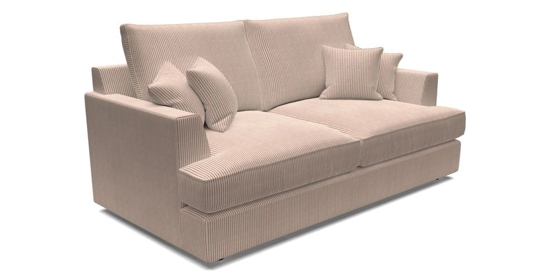 Slingsby 3 Seater Fitted Cover Sofa in Two Tone Plain Biscuit. Loose cover version available