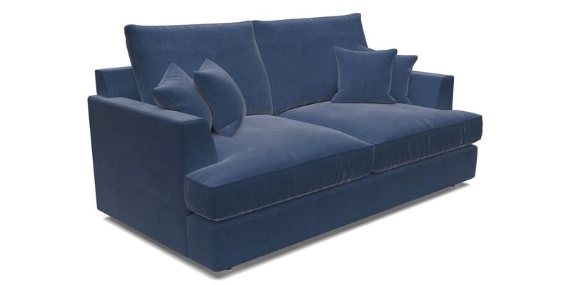 Slingsby 3 Seater Fitted Cover Sofa in Two Tone Plain Biscuit. Loose cover version available