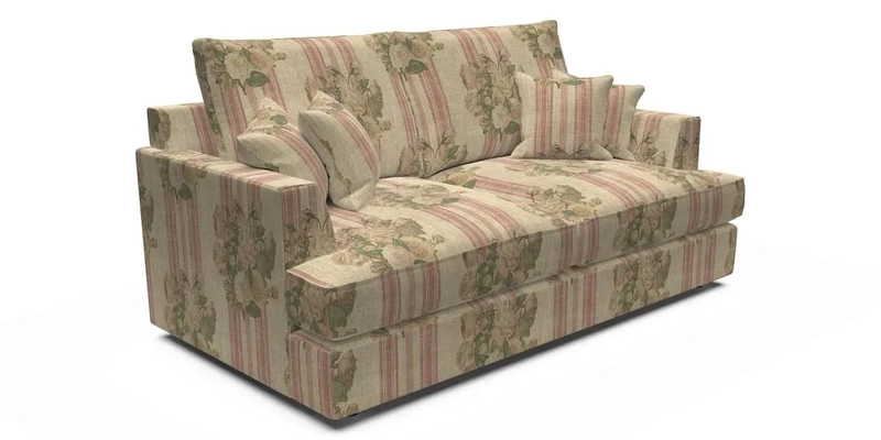 Slingsby 3 Seater Fitted Cover Sofa in Two Tone Plain Biscuit. Loose cover version available