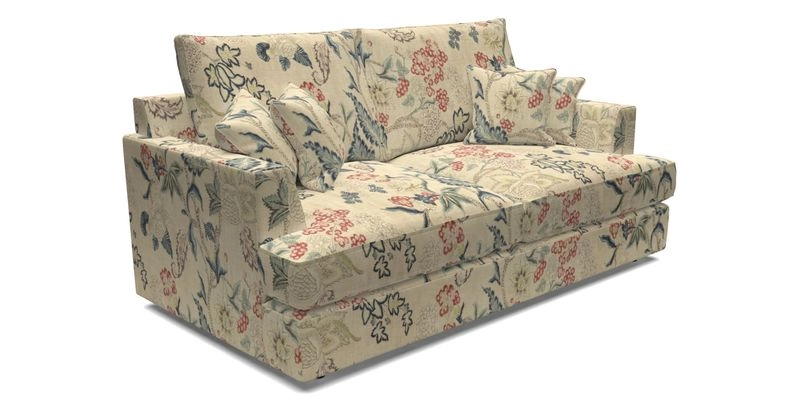 Slingsby 3 Seater Fitted Cover Sofa in Two Tone Plain Biscuit. Loose cover version available