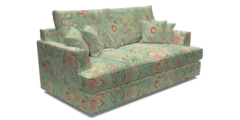 Slingsby 3 Seater Fitted Cover Sofa in Two Tone Plain Biscuit. Loose cover version available