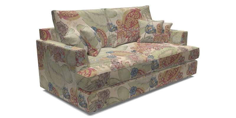 Slingsby 3 Seater Fitted Cover Sofa in Two Tone Plain Biscuit. Loose cover version available
