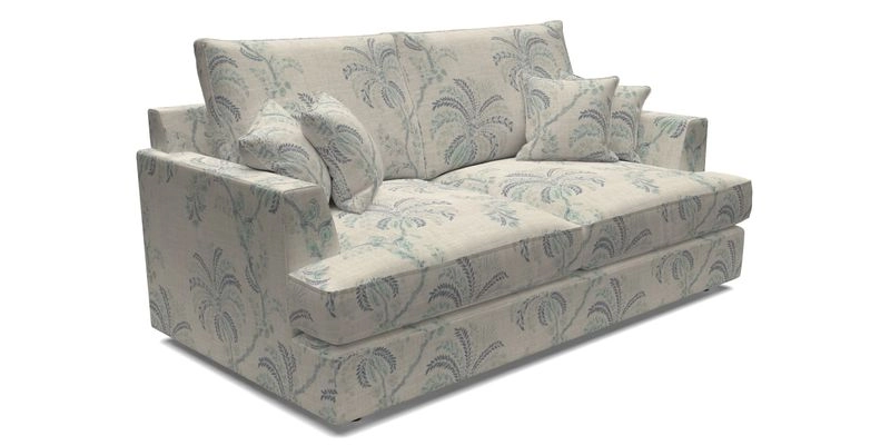 Slingsby 3 Seater Fitted Cover Sofa in Two Tone Plain Biscuit. Loose cover version available