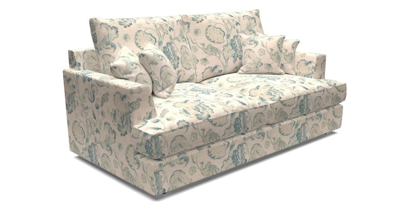Slingsby 3 Seater Fitted Cover Sofa in Two Tone Plain Biscuit. Loose cover version available