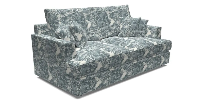 Slingsby 3 Seater Fitted Cover Sofa in Two Tone Plain Biscuit. Loose cover version available