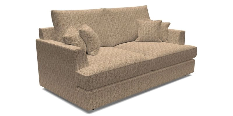 Slingsby 3 Seater Fitted Cover Sofa in Two Tone Plain Biscuit. Loose cover version available
