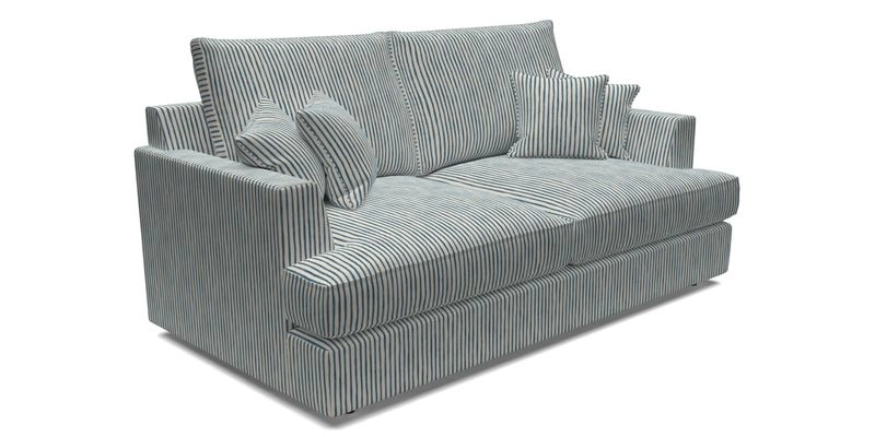 Slingsby 3 Seater Fitted Cover Sofa in Two Tone Plain Biscuit. Loose cover version available