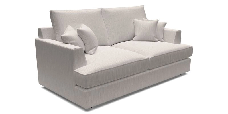 Slingsby 3 Seater Fitted Cover Sofa in Two Tone Plain Biscuit. Loose cover version available