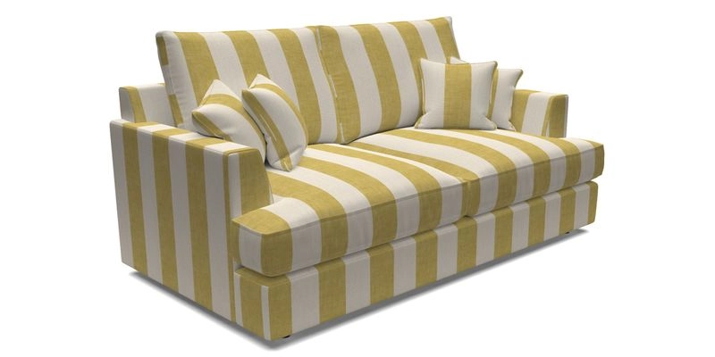 Slingsby 3 Seater Fitted Cover Sofa in Two Tone Plain Biscuit. Loose cover version available