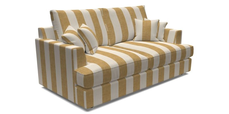 Slingsby 3 Seater Fitted Cover Sofa in Two Tone Plain Biscuit. Loose cover version available