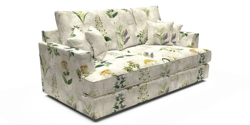 Slingsby 3 Seater Fitted Cover Sofa in Two Tone Plain Biscuit. Loose cover version available
