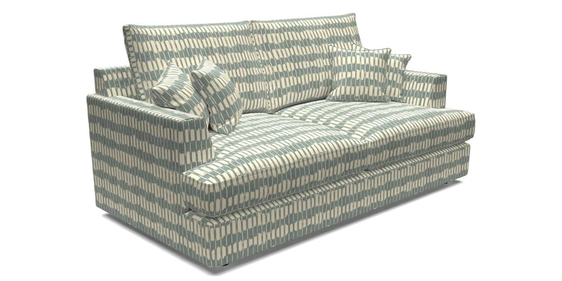 Slingsby 3 Seater Fitted Cover Sofa in Two Tone Plain Biscuit. Loose cover version available