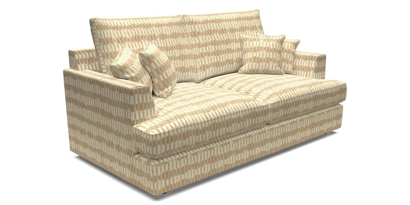 Slingsby 3 Seater Fitted Cover Sofa in Two Tone Plain Biscuit. Loose cover version available