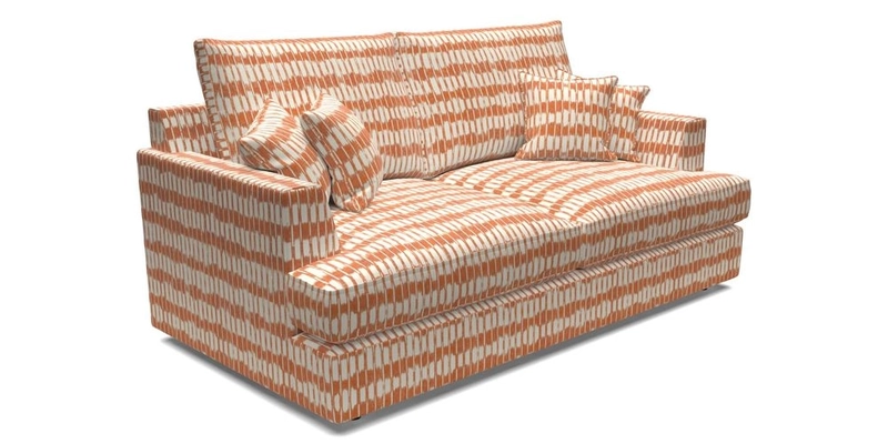Slingsby 3 Seater Fitted Cover Sofa in Two Tone Plain Biscuit. Loose cover version available