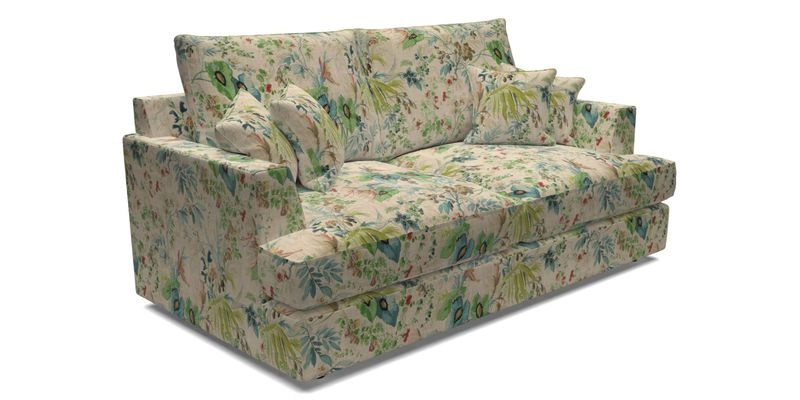 Slingsby 3 Seater Fitted Cover Sofa in Two Tone Plain Biscuit. Loose cover version available