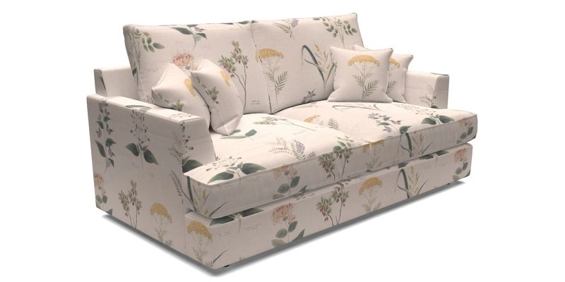 Slingsby 3 Seater Fitted Cover Sofa in Two Tone Plain Biscuit. Loose cover version available