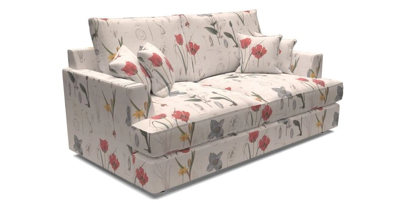 Slingsby 3 Seater Fitted Cover Sofa in Two Tone Plain Biscuit. Loose cover version available