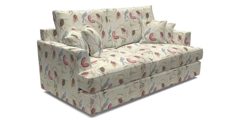 Slingsby 3 Seater Fitted Cover Sofa in Two Tone Plain Biscuit. Loose cover version available