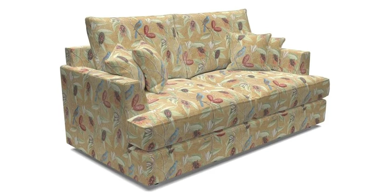 Slingsby 3 Seater Fitted Cover Sofa in Two Tone Plain Biscuit. Loose cover version available
