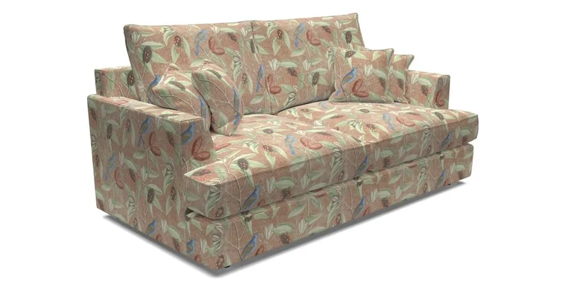 Slingsby 3 Seater Fitted Cover Sofa in Two Tone Plain Biscuit. Loose cover version available