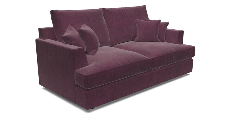 Slingsby 3 Seater Fitted Cover Sofa in Two Tone Plain Biscuit. Loose cover version available