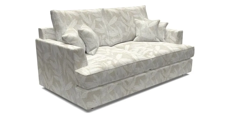 Slingsby 3 Seater Fitted Cover Sofa in Two Tone Plain Biscuit. Loose cover version available