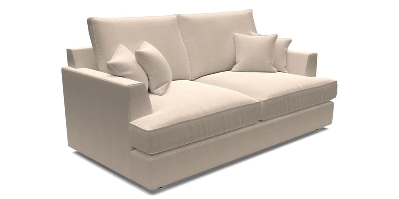 Slingsby 3 Seater Fitted Cover Sofa in Two Tone Plain Biscuit. Loose cover version available