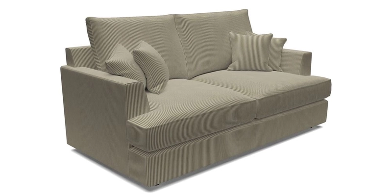 Slingsby 3 Seater Fitted Cover Sofa in Two Tone Plain Biscuit. Loose cover version available