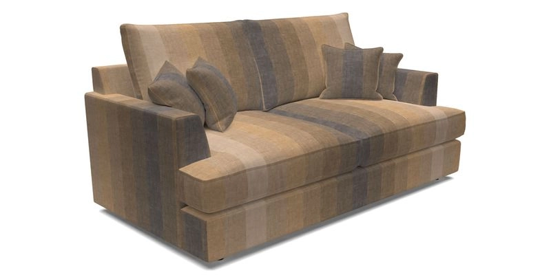 Slingsby 3 Seater Fitted Cover Sofa in Two Tone Plain Biscuit. Loose cover version available