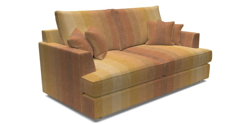 Slingsby 3 Seater Fitted Cover Sofa in Two Tone Plain Biscuit. Loose cover version available