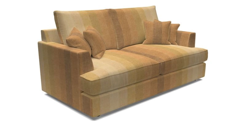 Slingsby 3 Seater Fitted Cover Sofa in Two Tone Plain Biscuit. Loose cover version available