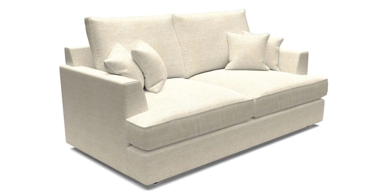 Slingsby 3 Seater Fitted Cover Sofa in Two Tone Plain Biscuit. Loose cover version available