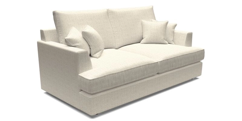 Slingsby 3 Seater Fitted Cover Sofa in Two Tone Plain Biscuit. Loose cover version available
