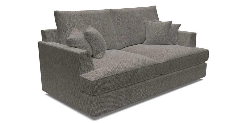 Slingsby 3 Seater Fitted Cover Sofa in Two Tone Plain Biscuit. Loose cover version available