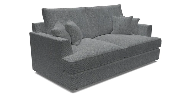 Slingsby 3 Seater Fitted Cover Sofa in Two Tone Plain Biscuit. Loose cover version available