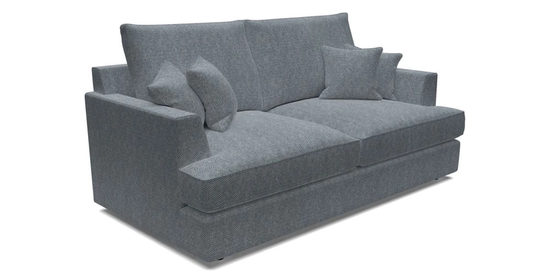 Slingsby 3 Seater Fitted Cover Sofa in Two Tone Plain Biscuit. Loose cover version available