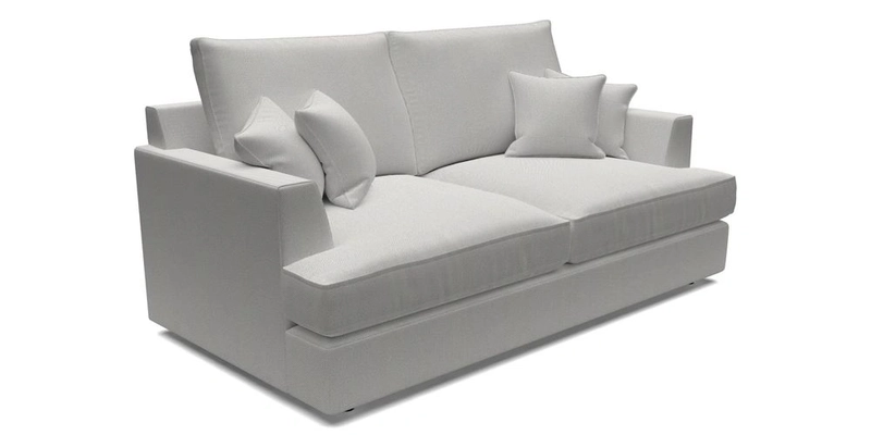 Slingsby 3 Seater Fitted Cover Sofa in Two Tone Plain Biscuit. Loose cover version available